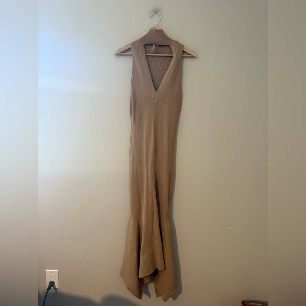 Anthropologie Mock Neck Ribbed Midi Dress Mermaid Maeve Pilcro Revolve - Picture 5 of 5